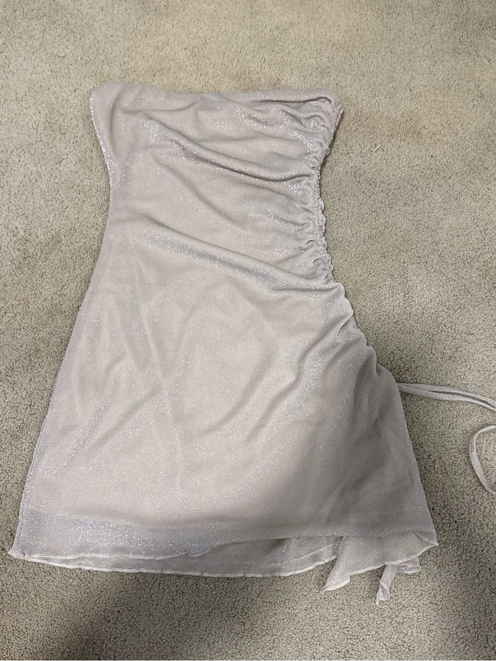 Princess Polly Strapless Sparkle Mini Dress in Light Pink